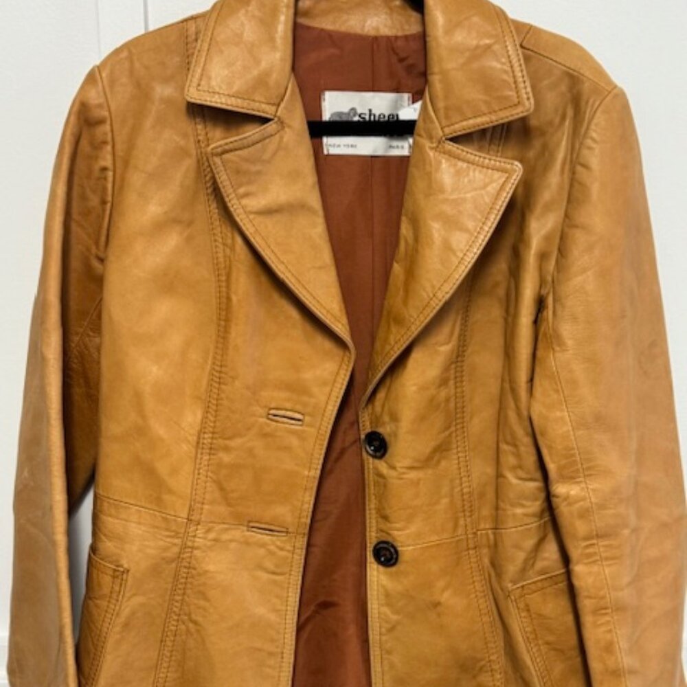 Vintage Sheep Mates Leather Jacket - Size 14